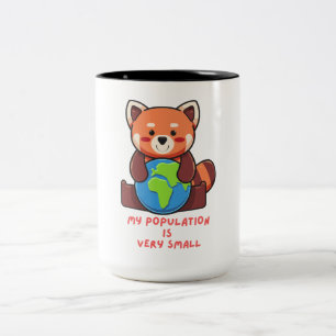 Red panda: My population is very small. Two-Tone Coffee Mug
