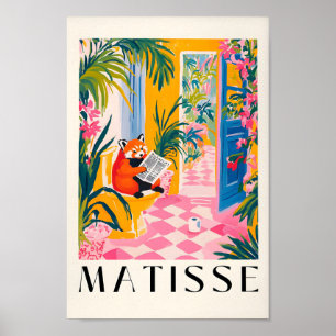 Red Panda On A Toilet, Funny Bathroom Wall Art, Ma Poster