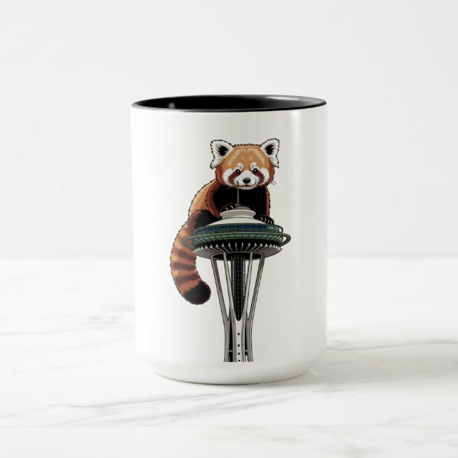 Red Panda on Seattle Space Needle Mug (Center)