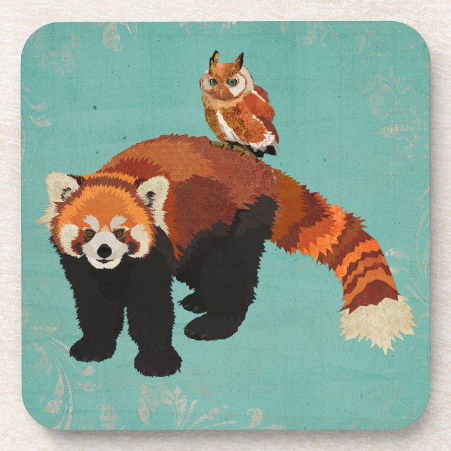 Red Panda & Owl Coaster (Front)