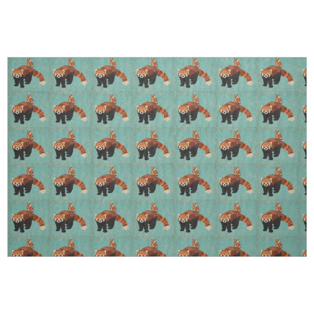 Red Panda & Owl Fabric (Fat Quarter)