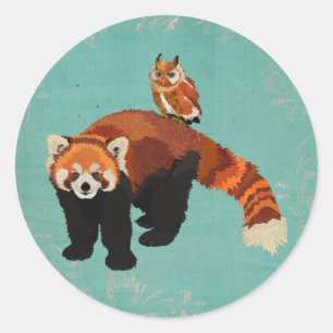 Red Panda & Owl Sticker