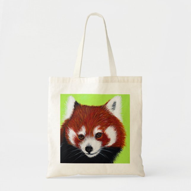 Red Panda Painting Tote Bag (Front)