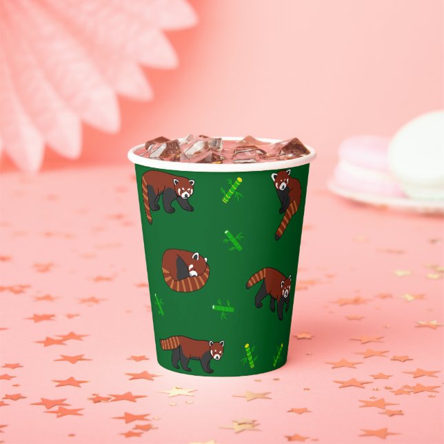 Red Panda Paper Cups (Insitu)