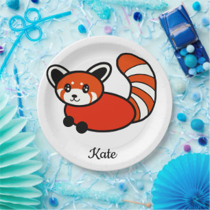 Red Panda Paper Plate