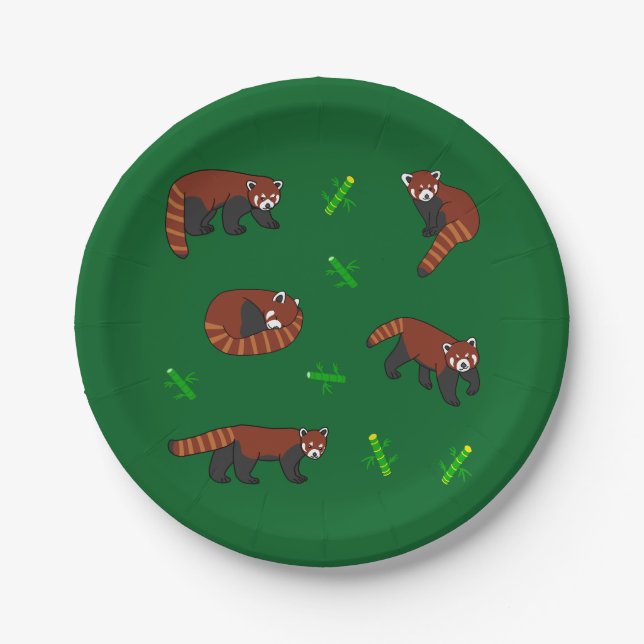 Red Panda Paper Plate (Front)