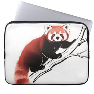 Red Panda Perched Branch Laptop Sleeve