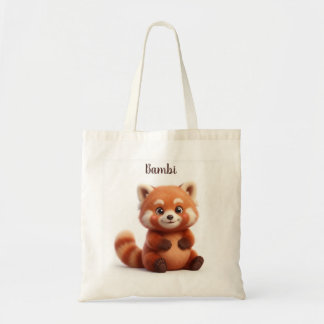 Red Panda Personalised Adorable Animal Tote Bag