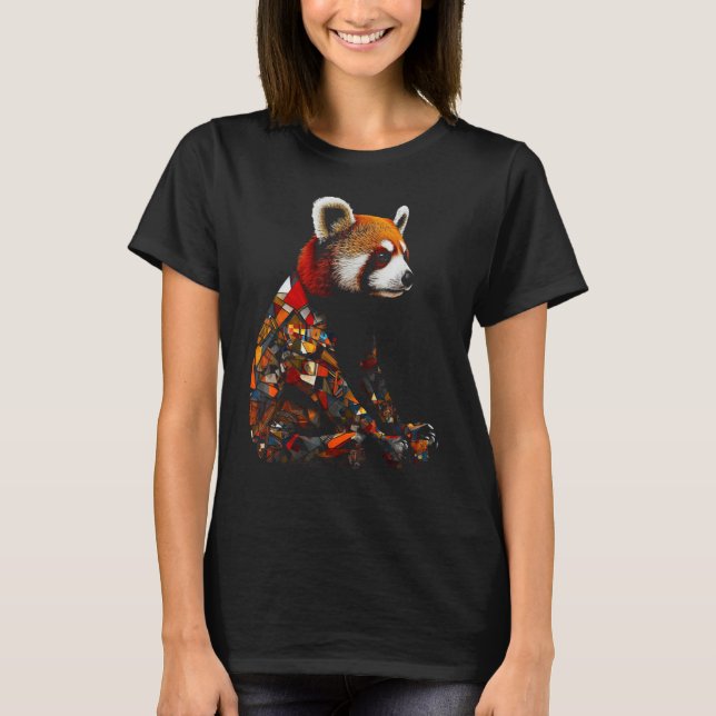 Red Panda Polygon  Animal Colourful Red Panda T-Shirt (Front)