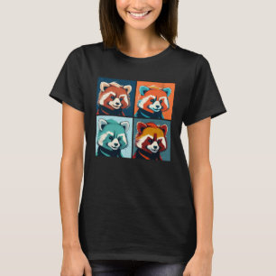 Red Panda Pop Illustration Colourful Animal Women  T-Shirt
