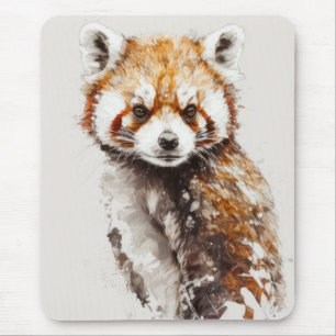 Red Panda Portrait Animal Painting Wildlife Forest Mouse Pad