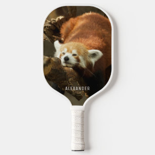 Red Panda Resting Wildlife Photography Personalise Pickleball Paddle