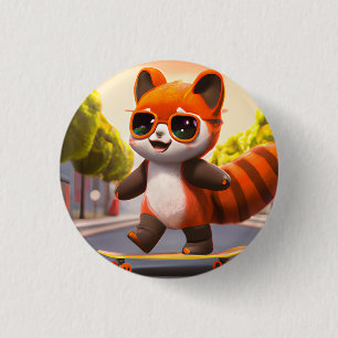 Red Panda Rides    3 Cm Round Badge