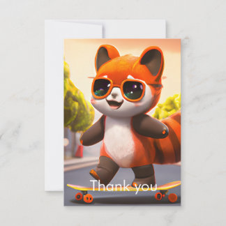 Red Panda Rides Thank You Card