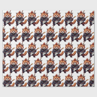 Red Panda Rocker Birthday Wrapping Paper