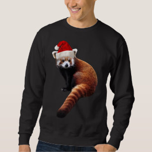 Red Panda Santa Cute Christmas Hat for Pandabear L Sweatshirt