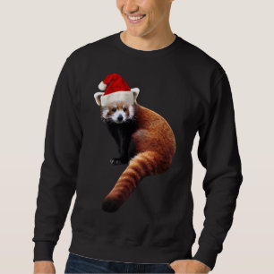 Red Panda Santa Cute Christmas Hat for Pandabear L Sweatshirt