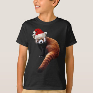 Red Panda Santa Cute Christmas Hat for Pandabear L T-Shirt