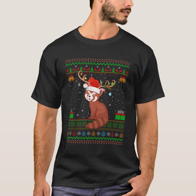 Red Panda Santa Ugly Red Panda T-Shirt (Front)