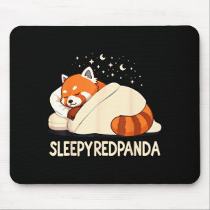 Red Panda Sleep Pajamas Mouse Pad
