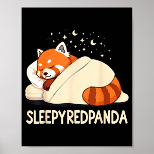 Red Panda Sleep Pajamas  Poster