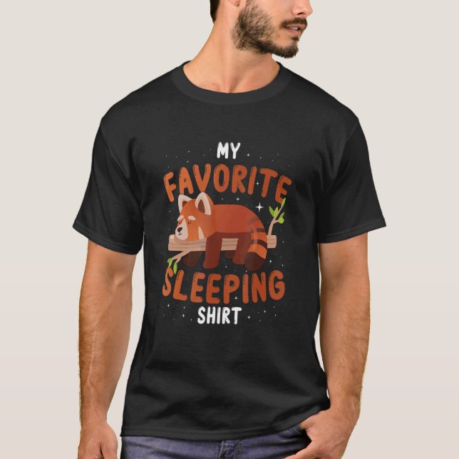 Red Panda Sleeping  Nightgown Pajama Red Panda T-Shirt (Front)