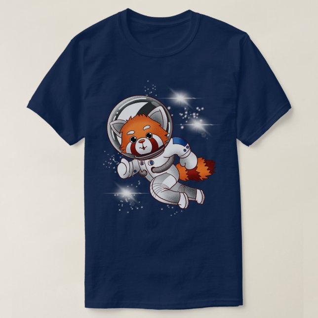 Red Panda Space Astronaut T-Shirt (Design Front)