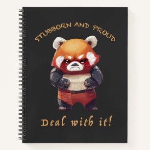 Red Panda Stubborn Deal With It Cute Adorable Fun Notebook