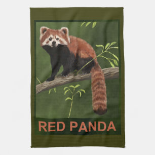 Red Panda Tea Towel