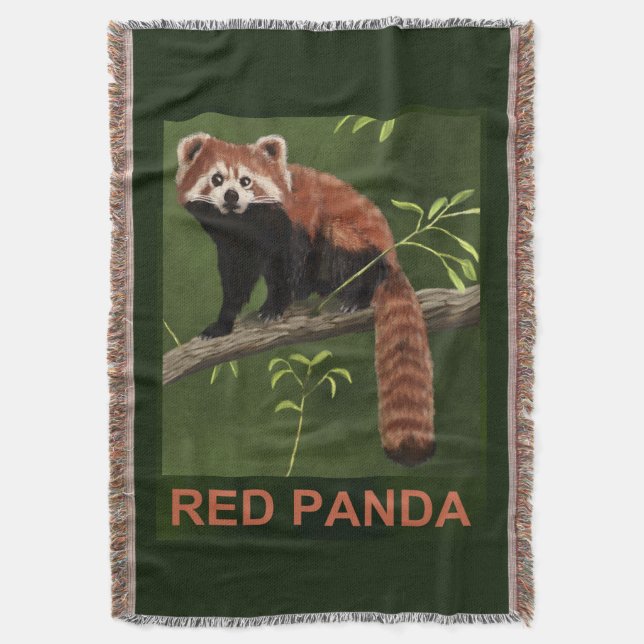 Red Panda Throw Blanket (Front Vertical)
