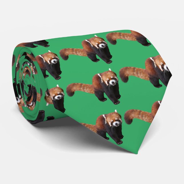 Red Panda Tie (Rolled)