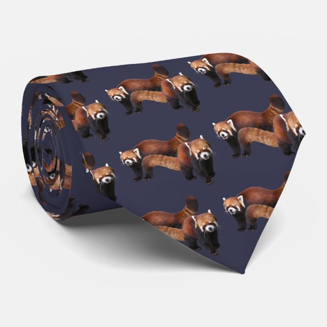 Red Panda Tie (Rolled)