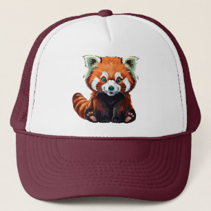Red panda trucker hat