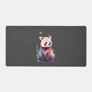 Red Panda Vector Painting Adorable Fun Animal Play Desk Mat
