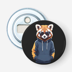 Red Panda Wearing Hoodie Funny Cool Animal Vector Bottle Opener