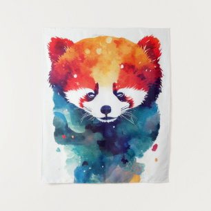 Red Panda Wild Nature Animal Color Art Painting Tapestry
