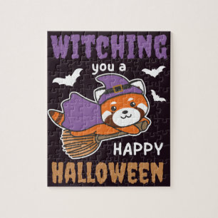 Red Panda Witch Witching You A Happy Halloween Jig Jigsaw Puzzle