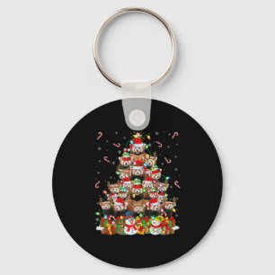 Red Panda Xmas Lighting Tree Santa Red Panda Chris Key Ring