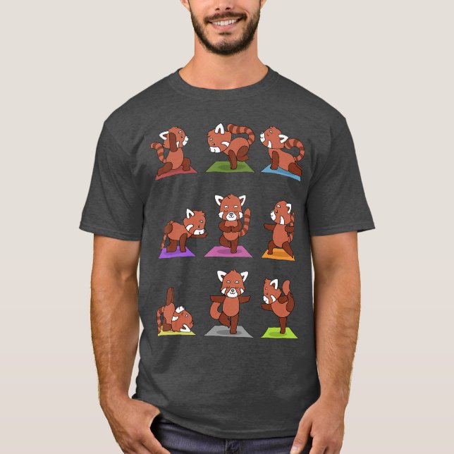 Red Panda Yoga  Funny Red Pandas In Yoga Poses T-Shirt (Front)