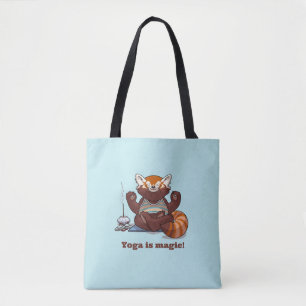 Red Panda Yoga Is Magic! Animal Meditation Artwork Tote Bag