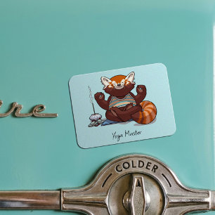 Red Panda Yoga Master Teacher Gift Animal Artwork Magnet