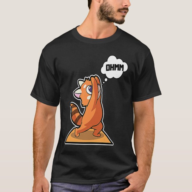 Red Panda Yoga Poses Sport Gymnastics Ohm Heartbea T-Shirt (Front)