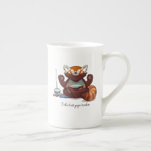 Red Panda Yoga Teacher Gift Meditation Artwork Bone China Mug
