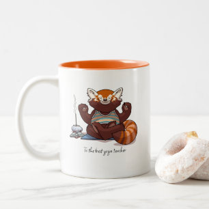Red Panda Yoga Teacher Gift Meditation Artwork Two-Tone Coffee Mug