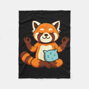 Red Panda Yoga Zen Meditation Design Fleece Blanket