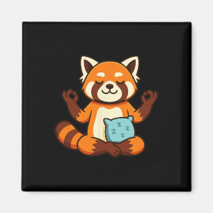 Red Panda Yoga Zen Meditation Design Magnet