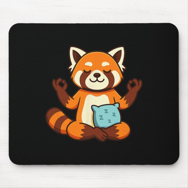 Red Panda Yoga Zen Meditation Design  Mouse Pad (Front)