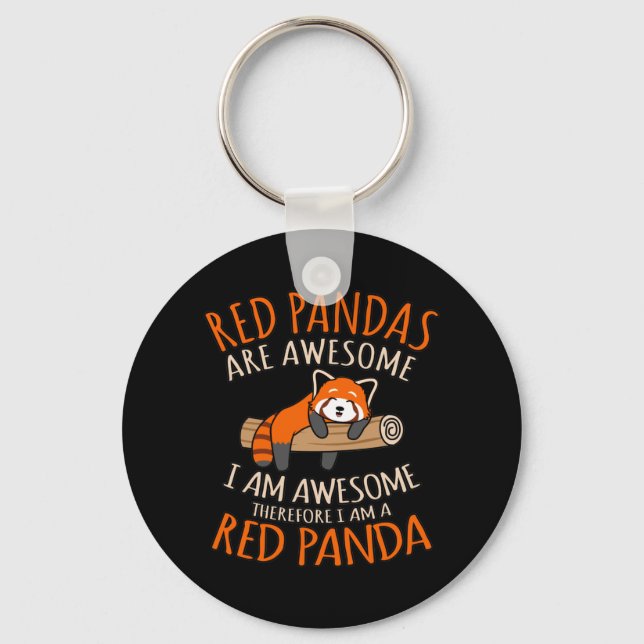 Red Pandas Are Awesome Cute Pet Animal Panda Lover Key Ring (Front)