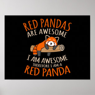 Red Pandas Are Awesome Cute Pet Animal Panda Lover Poster