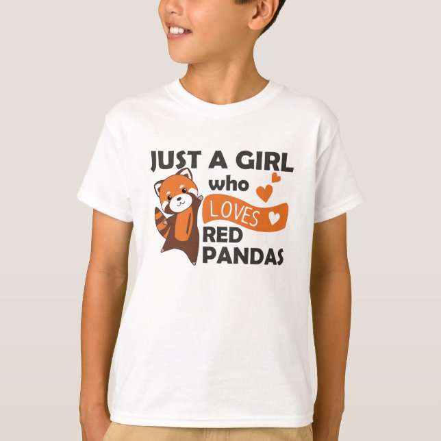 Red Pandas Girl Love Red Panda Kawaii Cute Animals T-Shirt (Front)